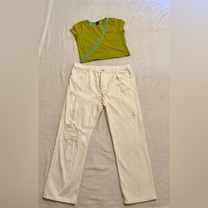 HYM new white Jean size 18/ Wild fable shirt size XXL